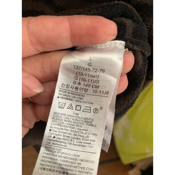 Gap-Kids-Soft Knit-Puff Sleeve-Sweater-100% Cotton-Brown-Zebra Print-Girls-L - Picture 4 of 4